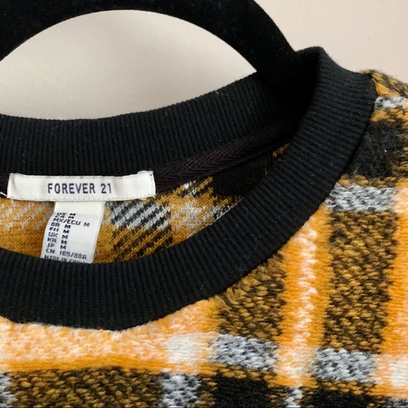 🦋 3 for $20 NWOT Forever 21 Plaid Crew Neck Sweater - Picture 2 of 4